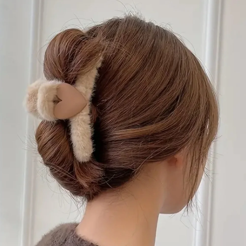 Plush hair claw clip hair accessories